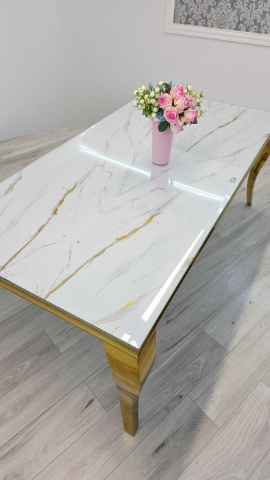 Stol Ludwik Gold 200x100 cm Dekor do wyboru