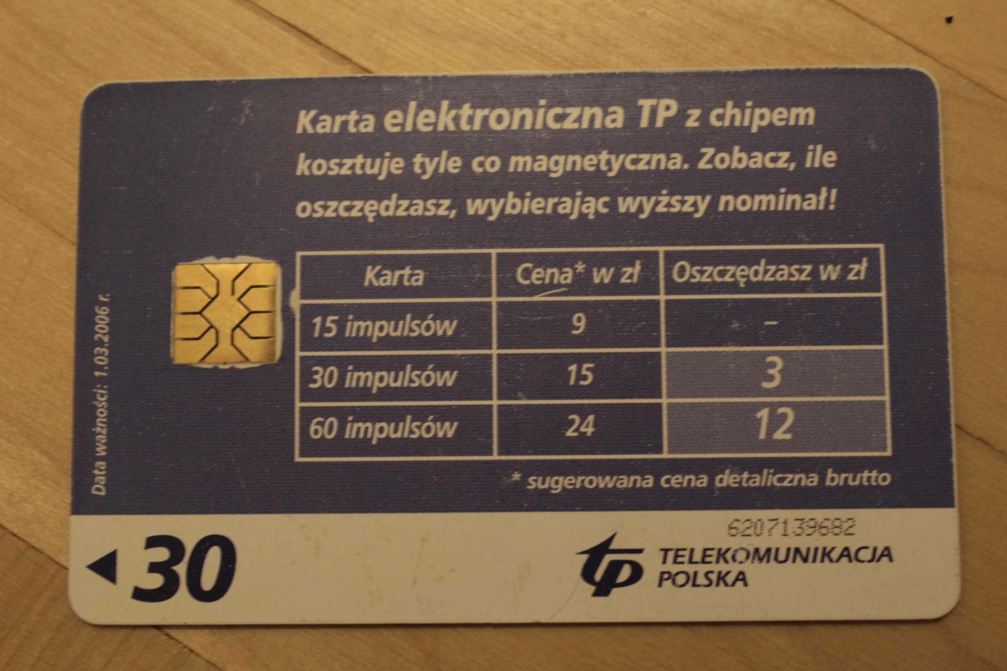 Karty telefoniczne z chipem - kolekcja