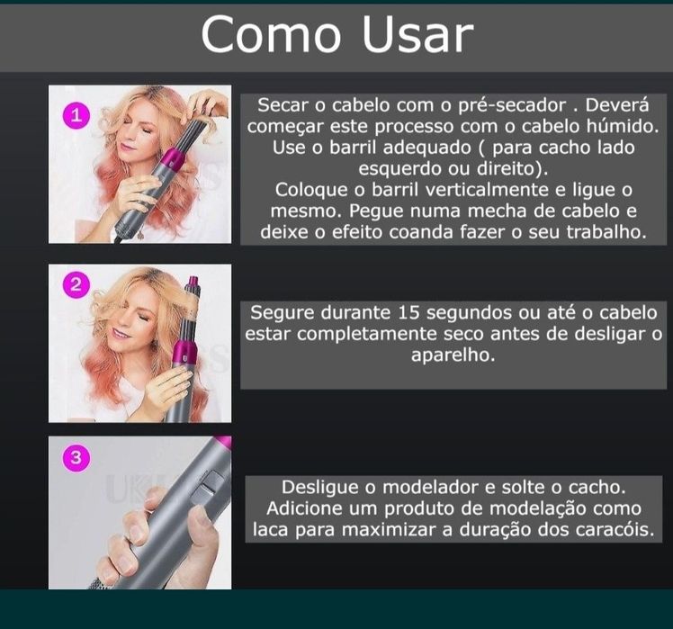 Escova 5 em 1 de ar quente