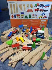 Дерев'яна залізниця Viga toys 49ел(56304) железна дорога конструктор