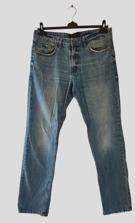 Spodnie męskie Reserved 40 L /42 XL niebieskie jeansowe kieszenie bocz