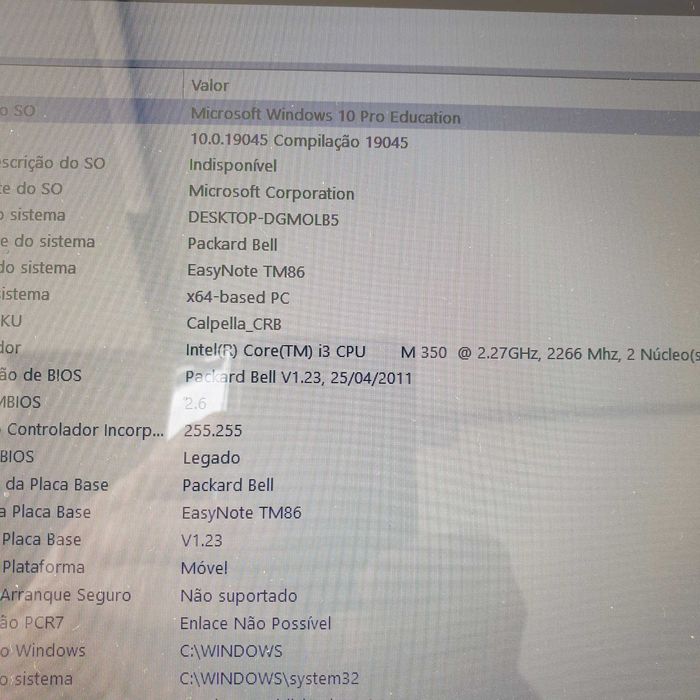 motherboard easynote TM86 a funcionar, os botões mouse não funcionam