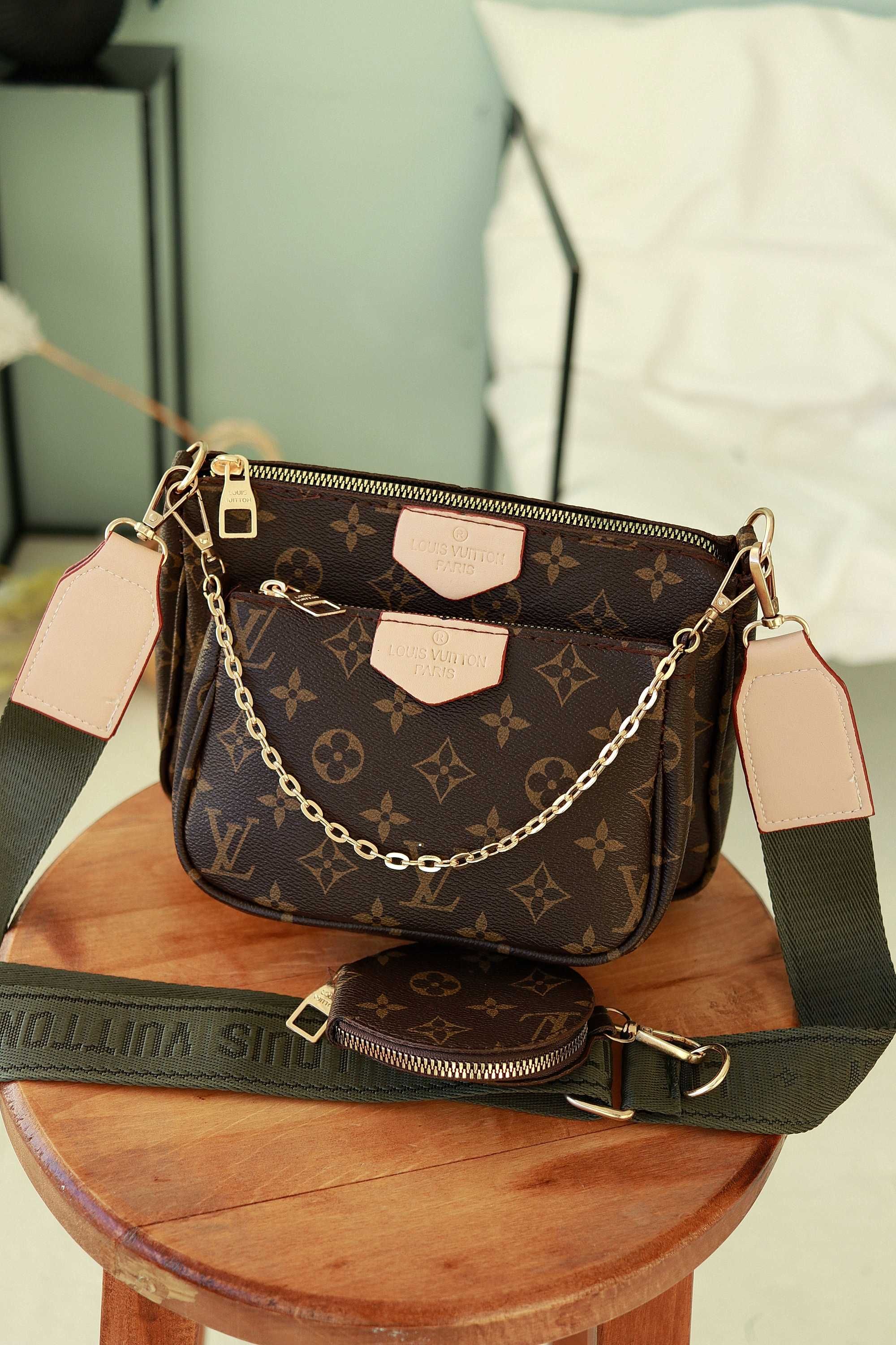 Женская сумка Louis Vuitton 3 в 1 через плечо Луи Виттон