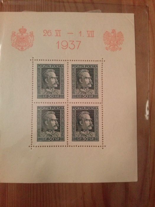 Znaczek pocztowy Piłsudski 1937 r.