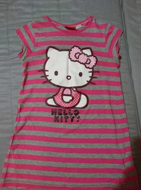 Długa bluzka, sukienka Hello Kitty, r 122/128