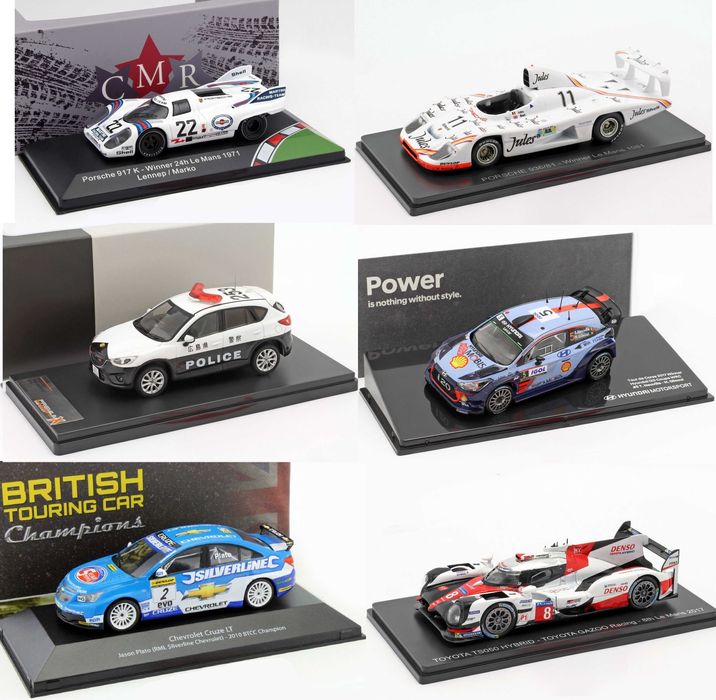 Porsche 917K, 936-81, Hyundai i20, Mazda CX-5, Chevrolet, Toyota 1:43