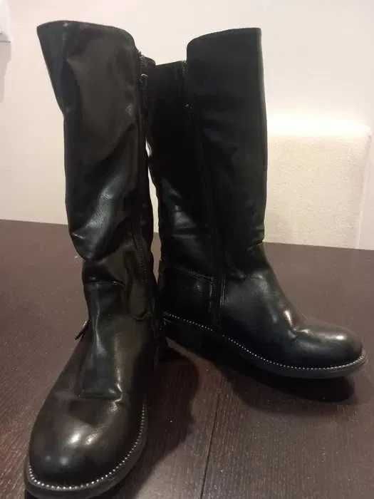 Kozaki damskie dziewczęce rozmiar 36, czarne Nelli Blu