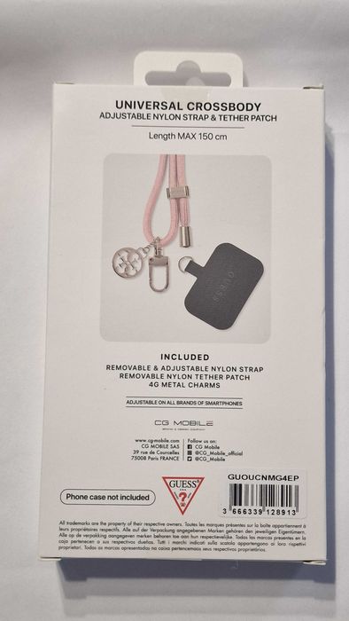 Smycz do telefonu Pasek GUESS Crossbody Cord Różowy nowy