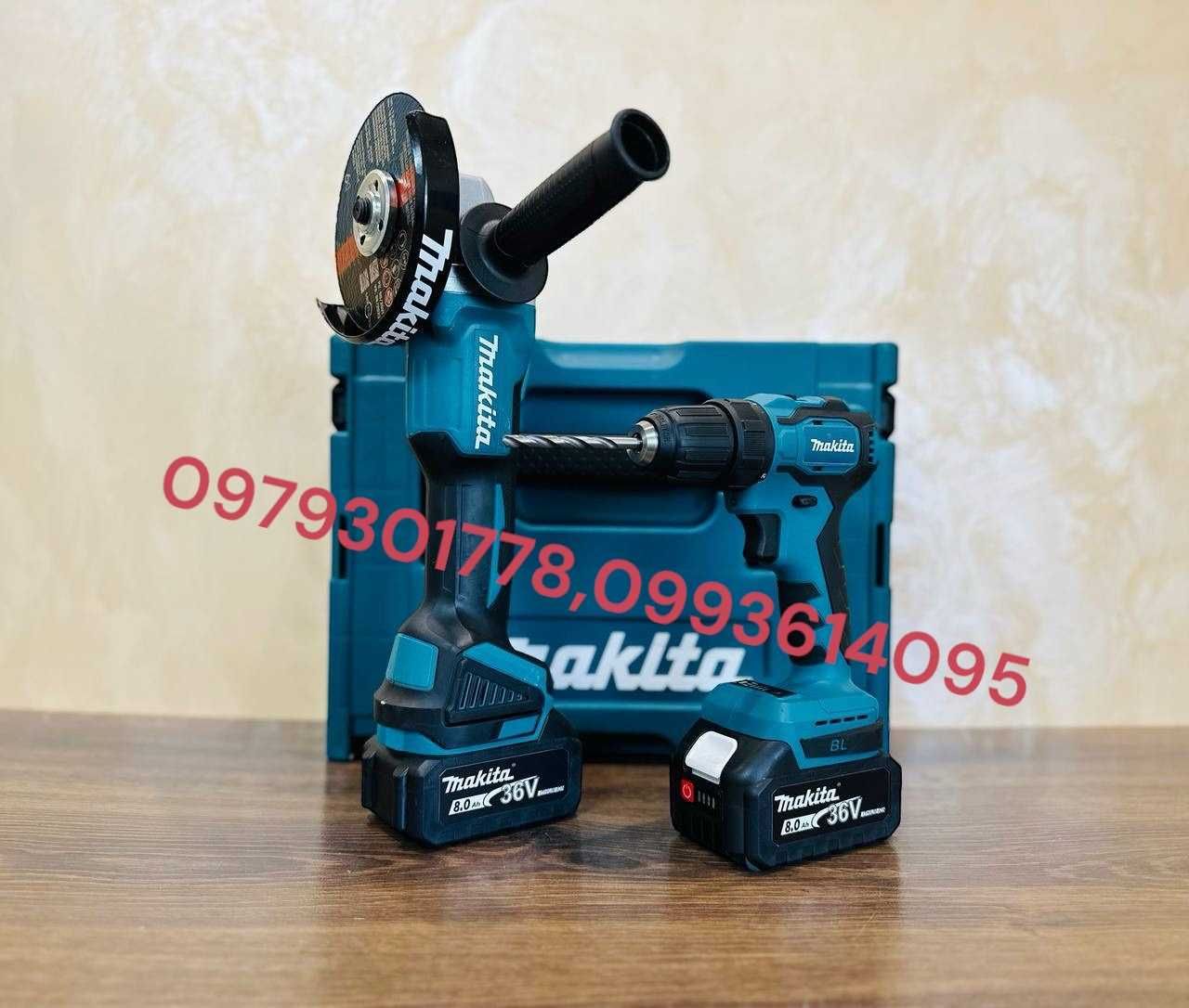 Акумуляторний Набор Makita 2/1 Болгарка DGA 504 + Шуруповерт DDF484