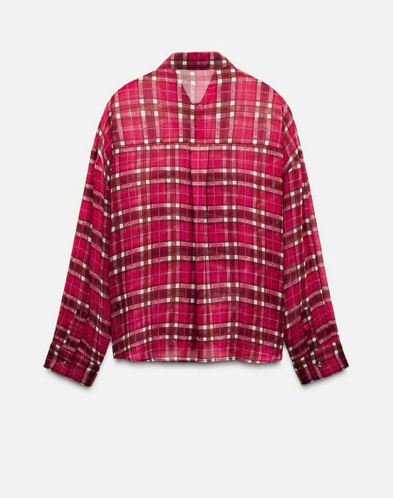 Жіноча сорочка Zara червона бордова святкова р М