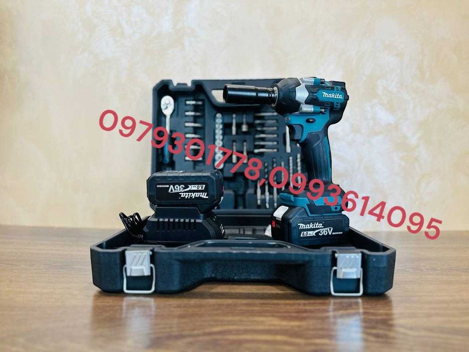 Акумуляторний Гайкокрут Makita 500Nm Винтоверт з набором інструментів