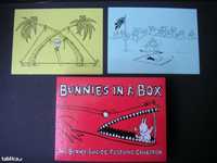 Kolekcja kart pocztowych z rysunkami Andy Riley Bunnies in a box