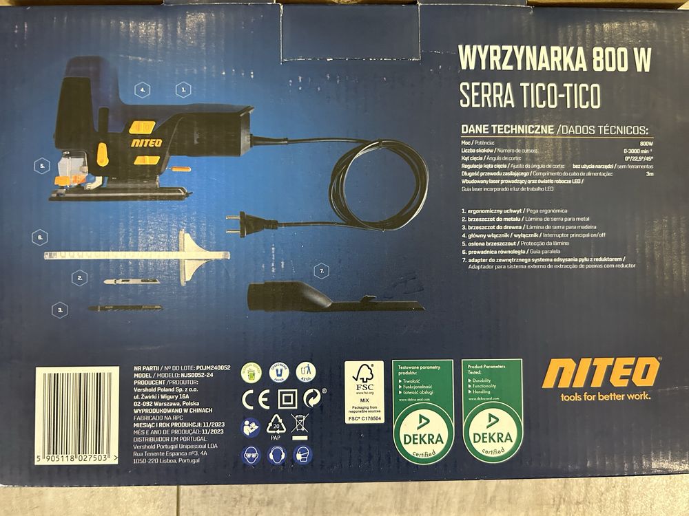 Nowa wyrzynarka z laserem niteo 800W gwarancja