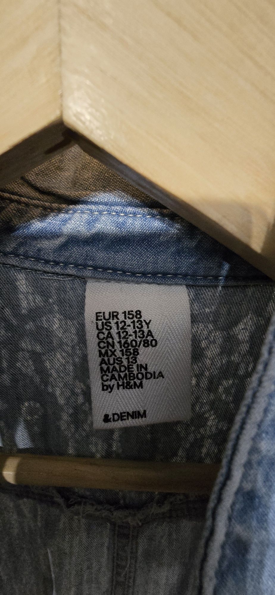 Jeansowa koszula bez rękawów, H&M, 158cm, 12-13lat