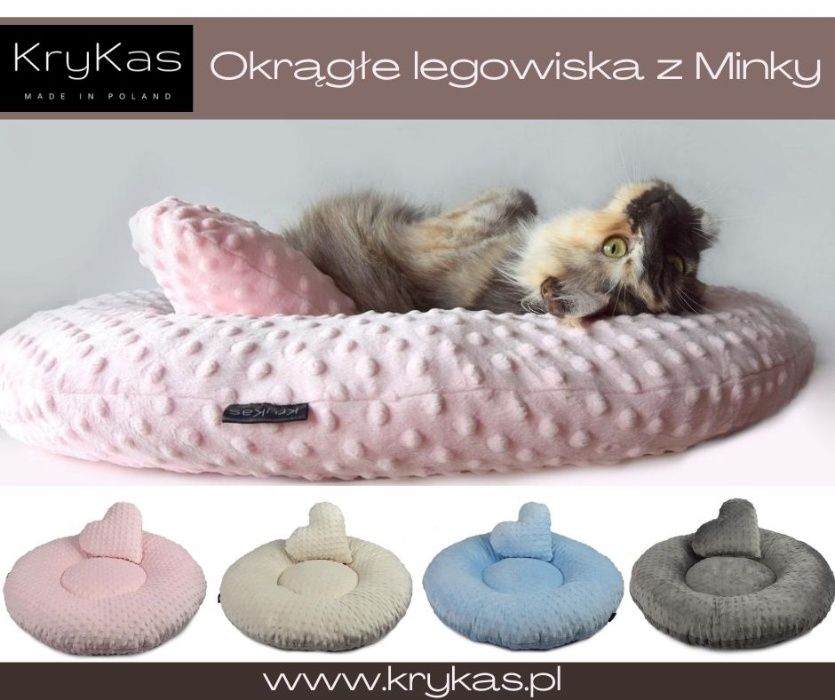 Legowisko MINKY dla psa kota NOWE z kulką silikonową -posłanie PREMIUM