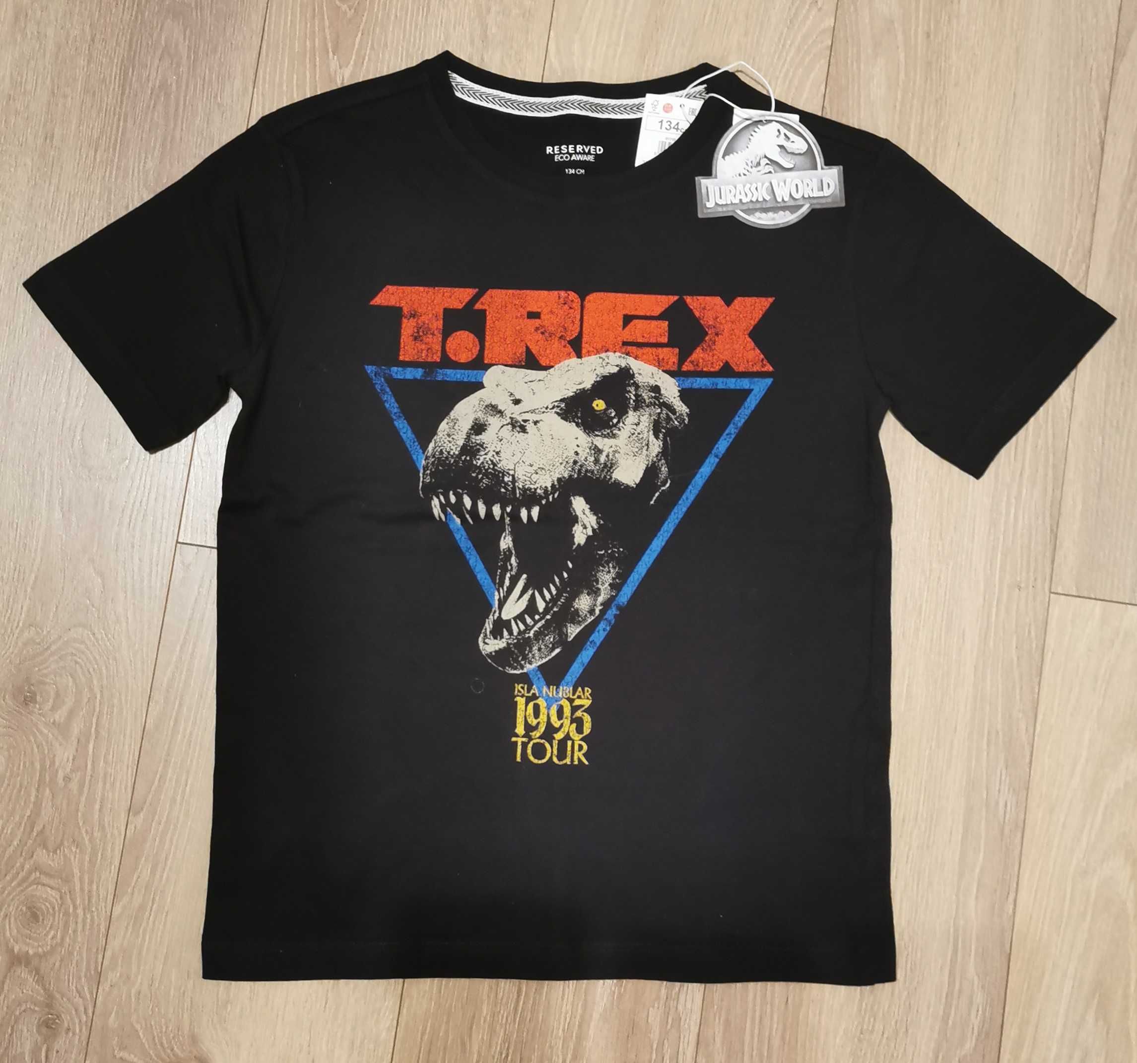 t-shirt koszulka t-rex reserved NOWA 134 cm