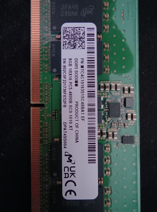 Оперативна пам'ять DDR5 16G SODIMM