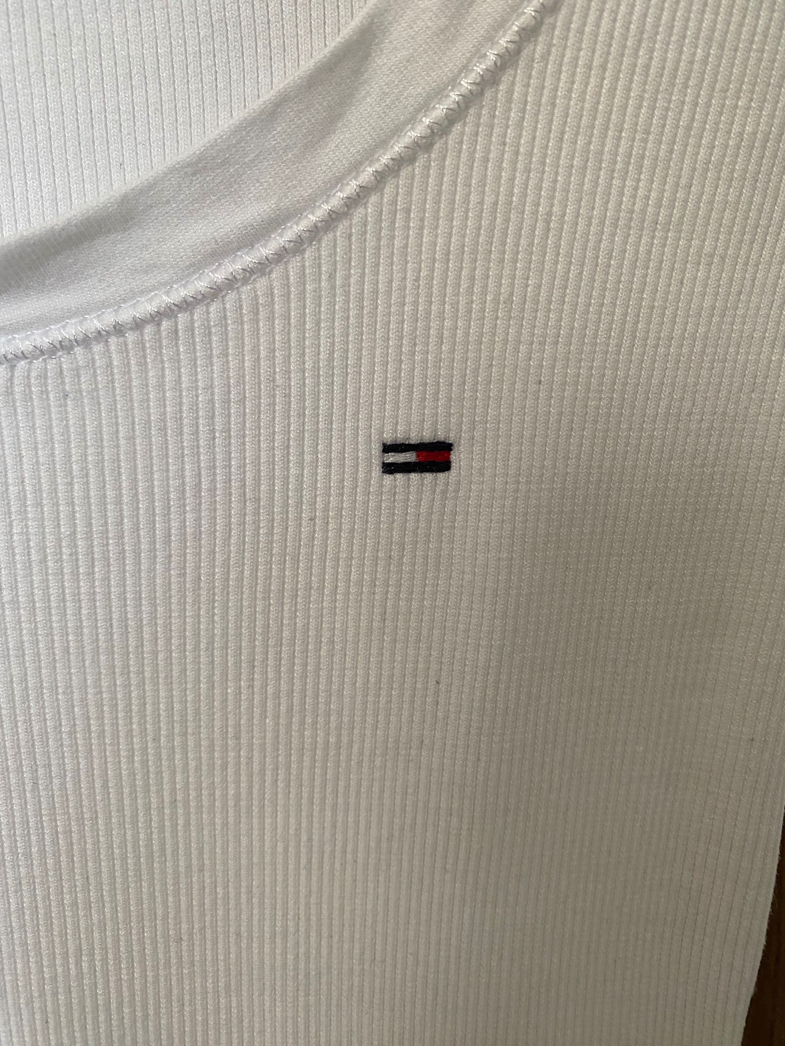 Bluzka z długim rękawem longsleeve w prążek biała Tommy Hilfiger XS