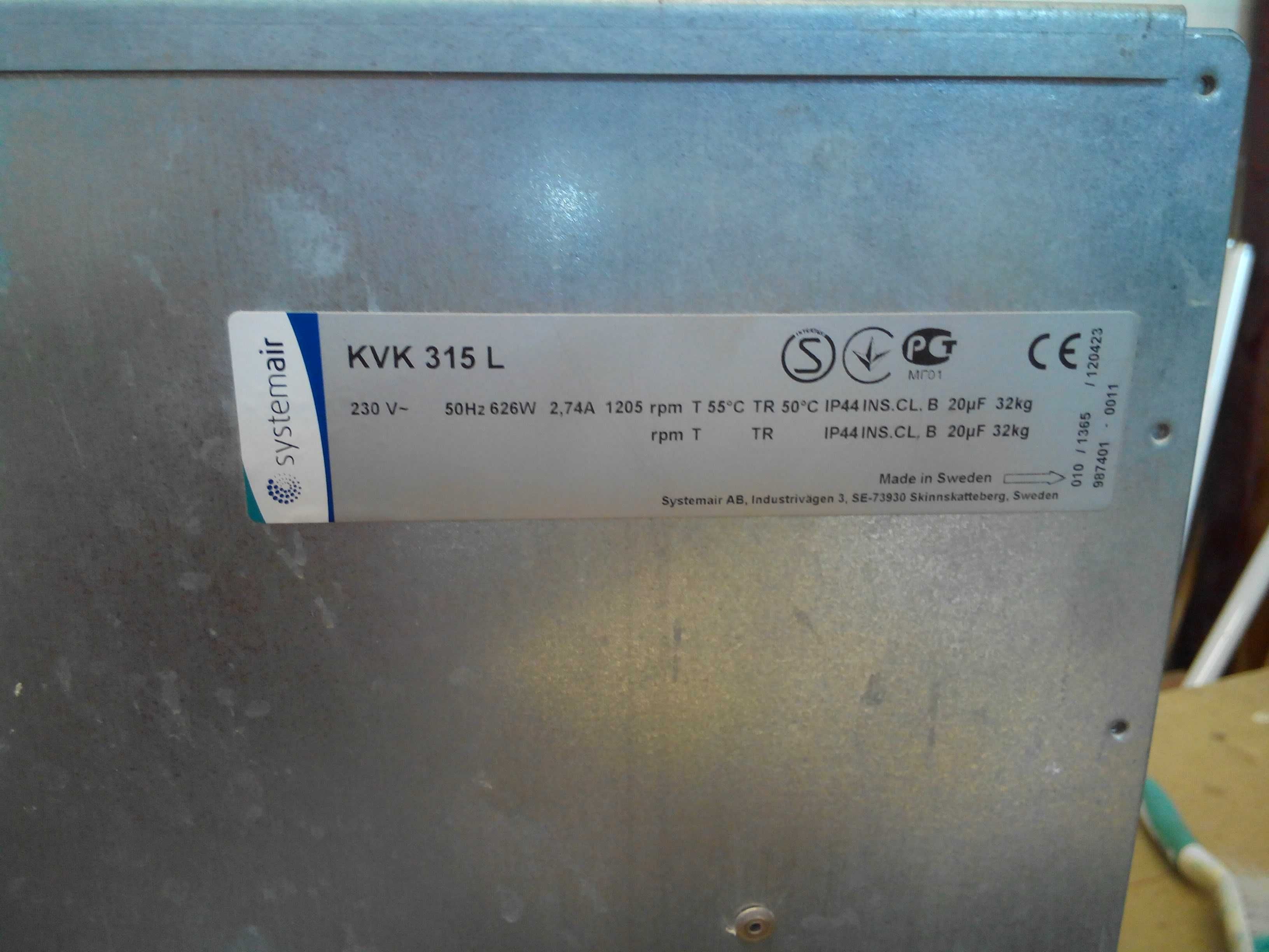 Wentylator izolowany akustycznie SYSTEMAIR KVK 315 L