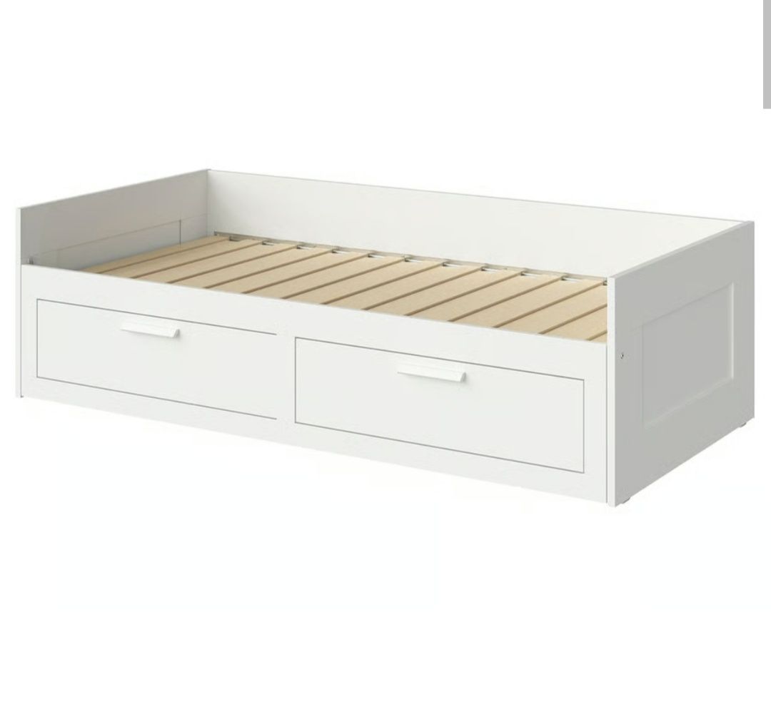 Cama individual/dupla Brimnes c/2 gav, branco