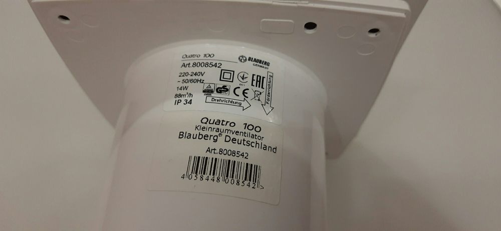 продам осевой вентилятор BLAUBERG QUATRO 100