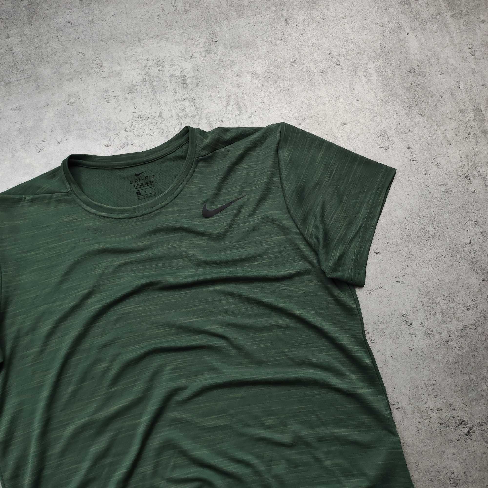 MĘSKA Koszulka PREMIUM Zielona Dri-Fit Trening Nike Bieganie Active