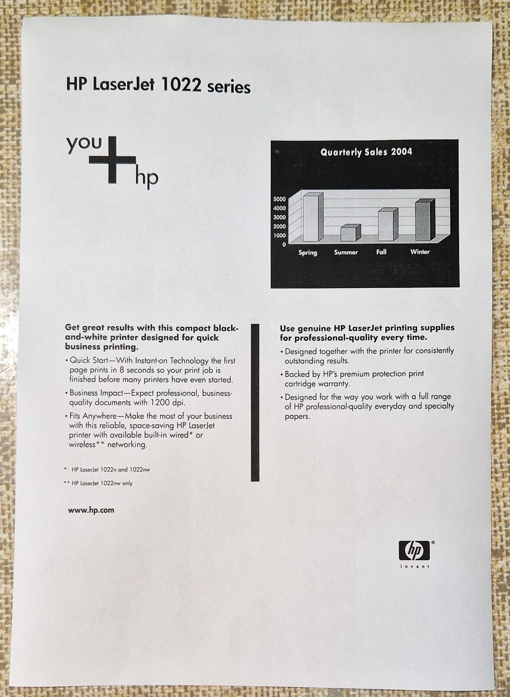 Drukarka laserowa HP 1022 - toner i komplet kabli
