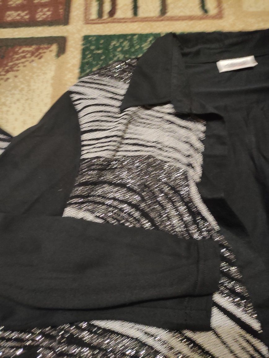 Комплект рубашка с майкой 50-52 серебристый с черным трикотаж