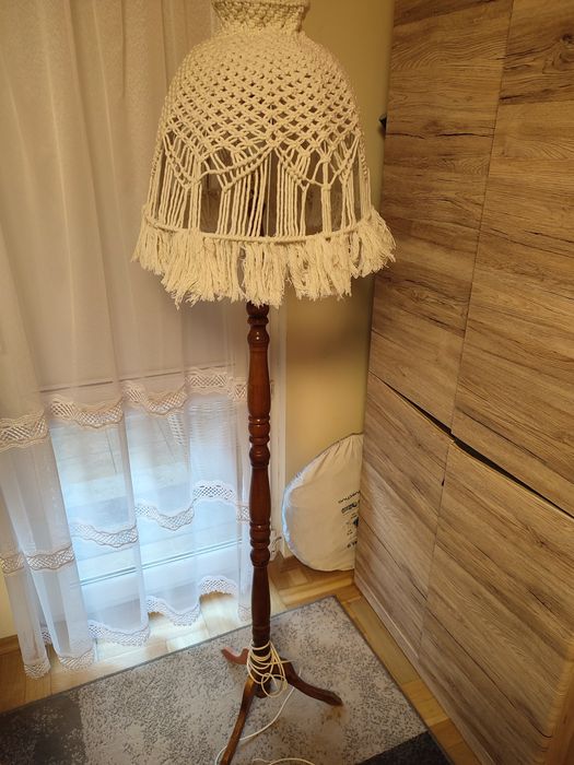 lampa PRL PODŁOGOWA, abażur boho