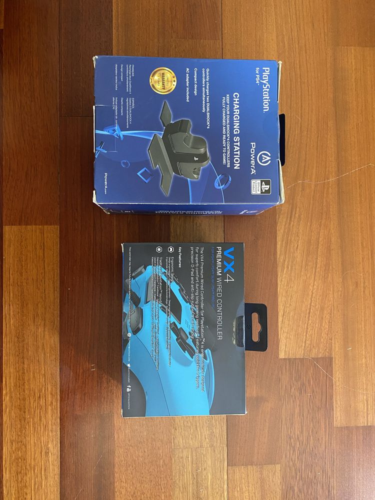 Comando PS4 com fio + carregador comandos PS4