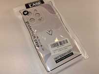 E099 Etui Case iPhone 15 Pro Max Serce Brokatowe Kropki Białe