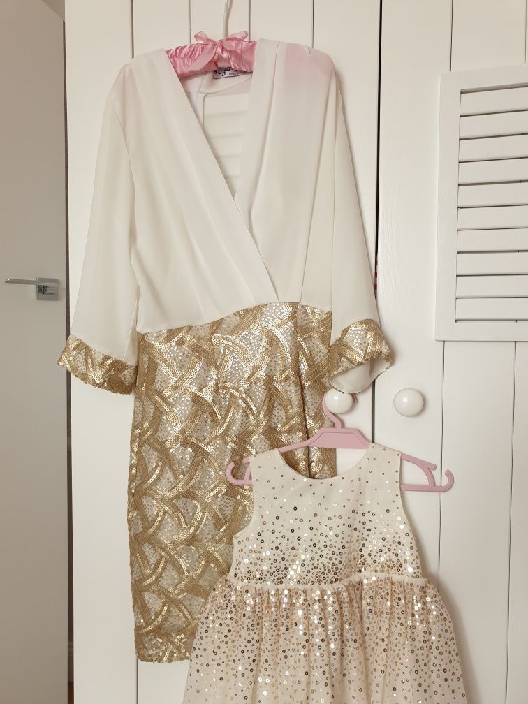 Zestaw sukienek mama r.S i córka r. 98 Sugarfree H&M