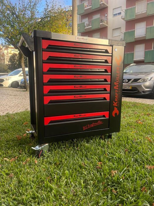 Carrinho de ferramentas Kraft Muller 7 gavetas 6 cheias Promoção