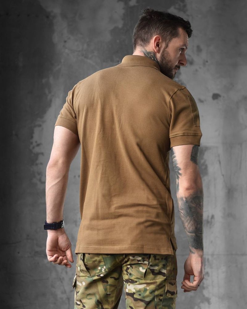 Тактическая футболка поло Койот, Военная летняя футболка поло