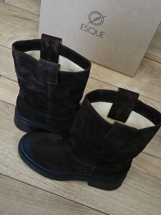 Botki kowbojki włoski zamsz Skóra Esque 39