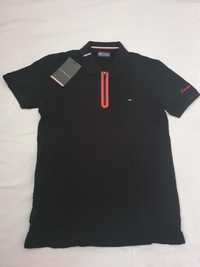 NOWA męska koszulka Tommy Hilfiger polo t-shirt TH polówka czarna S