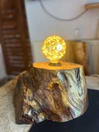 Lampa z drewna handmade