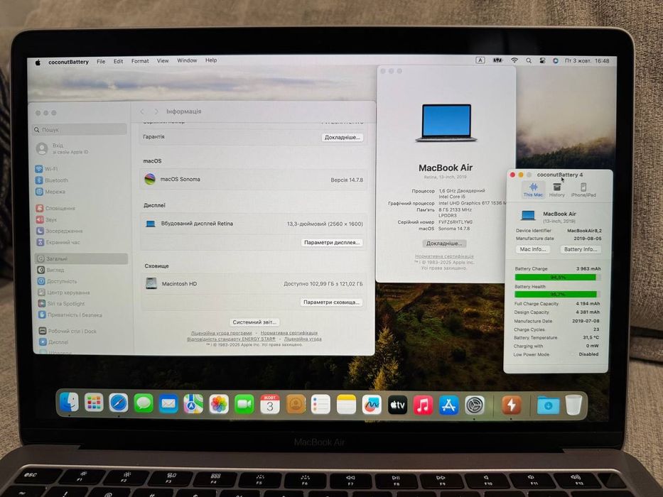 MacBook Air 13" 2019 (8 / 128 ГБ, A1932) Space Gray