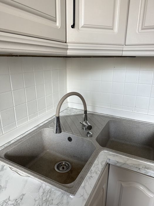 Zlew zlewozmywak narożny dwukomorowy Schock zlew granitowy szary