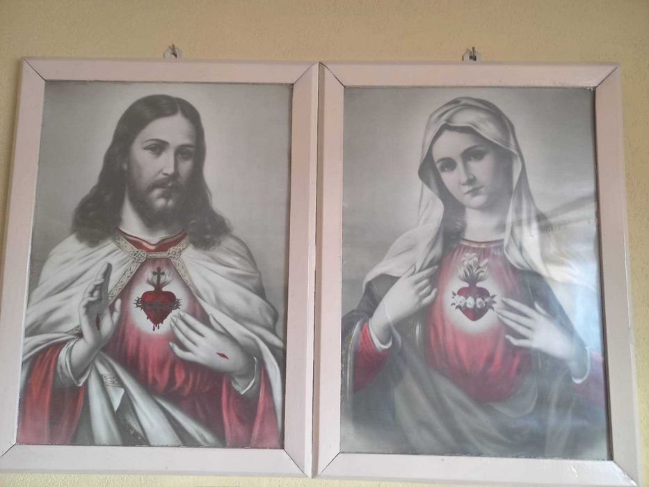 Oleodruk Serce Maryi i Jezusa