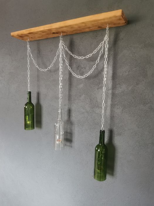 Półka ozdobna z trzema lampionami ręko dzieło