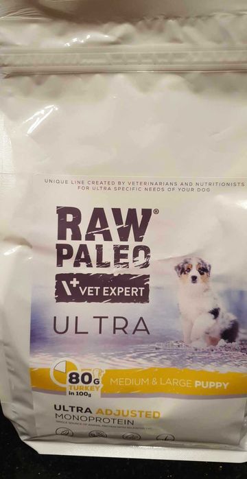 RAW PALEO ULTRA TURKEY PUPPY Medium/Large średnich/dużych 10 x 750 g