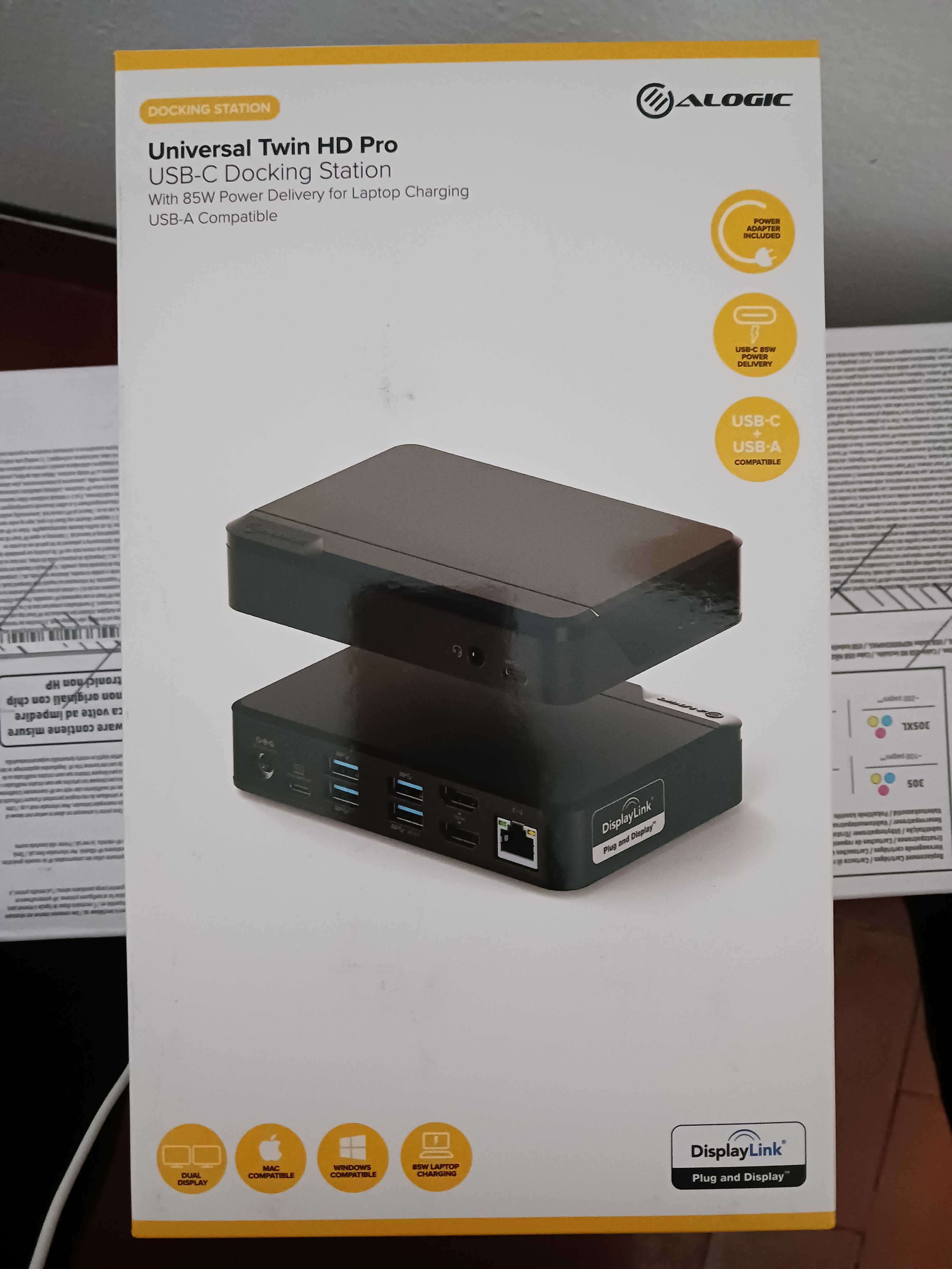 ALOGIC Univ Twin HD Pro Docking Station with 85W Power Delivery USB C