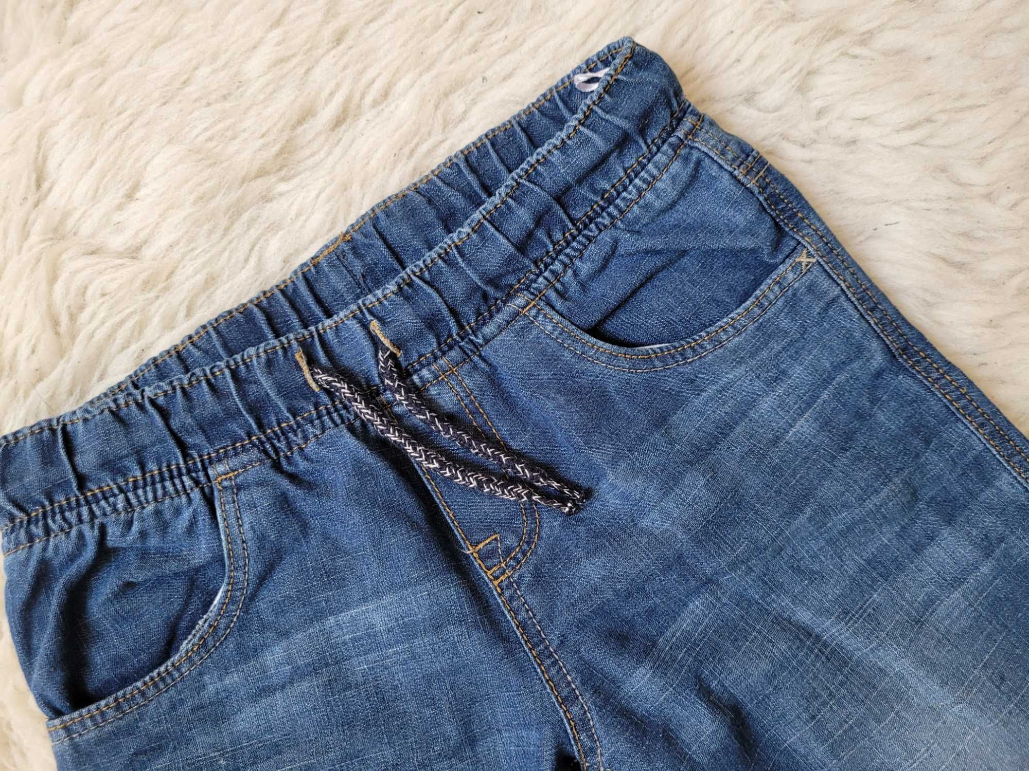 Spodnie jeansy C&A bojówki jeans kieszenie j. NOWE - roz. 140