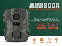 Câmera caça e vigilância Mini 800A LEDs negros de 50MP e vídeos 4K