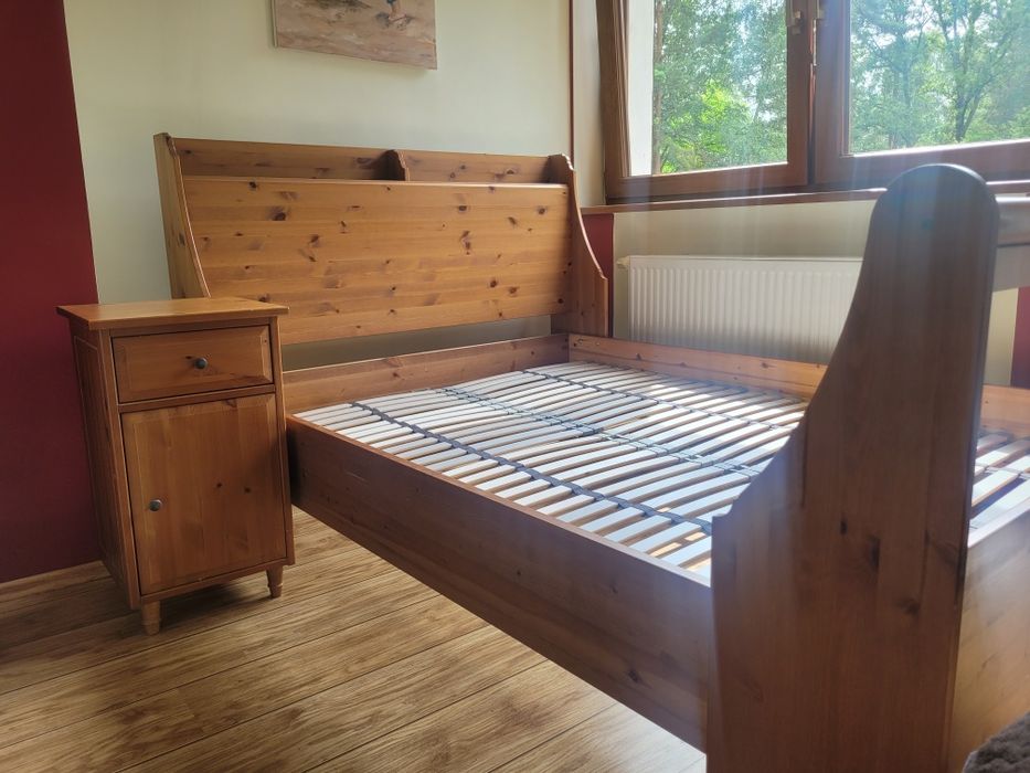 Łożko lite drewno IKEA LEKSVIK 140x200 cm