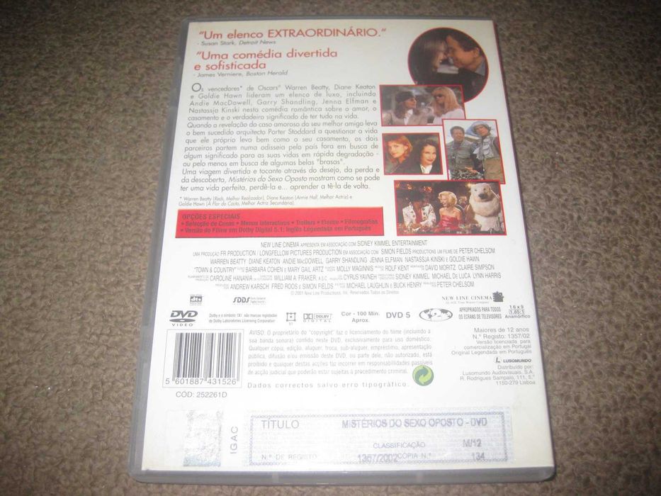 DVD "Mistérios do Sexo Oposto" com Warren Beatty