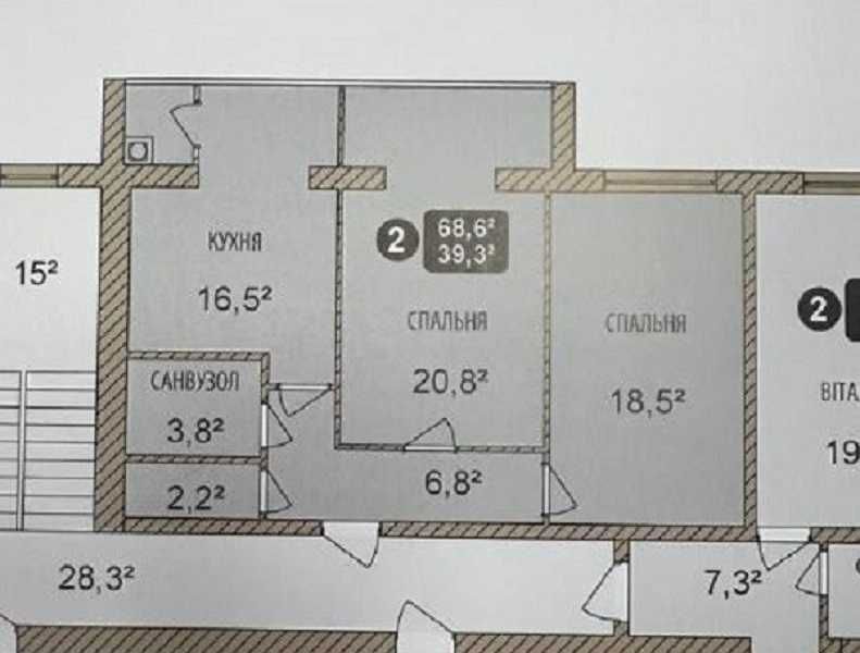 Продаж 2к квартири 69 кв. м на вул. Озерна