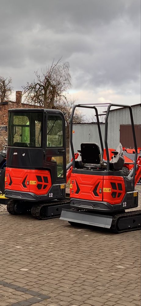 Nowa minikoparka 1.2T silnik kubota,2 pompy oleju,2 biegi jazdy