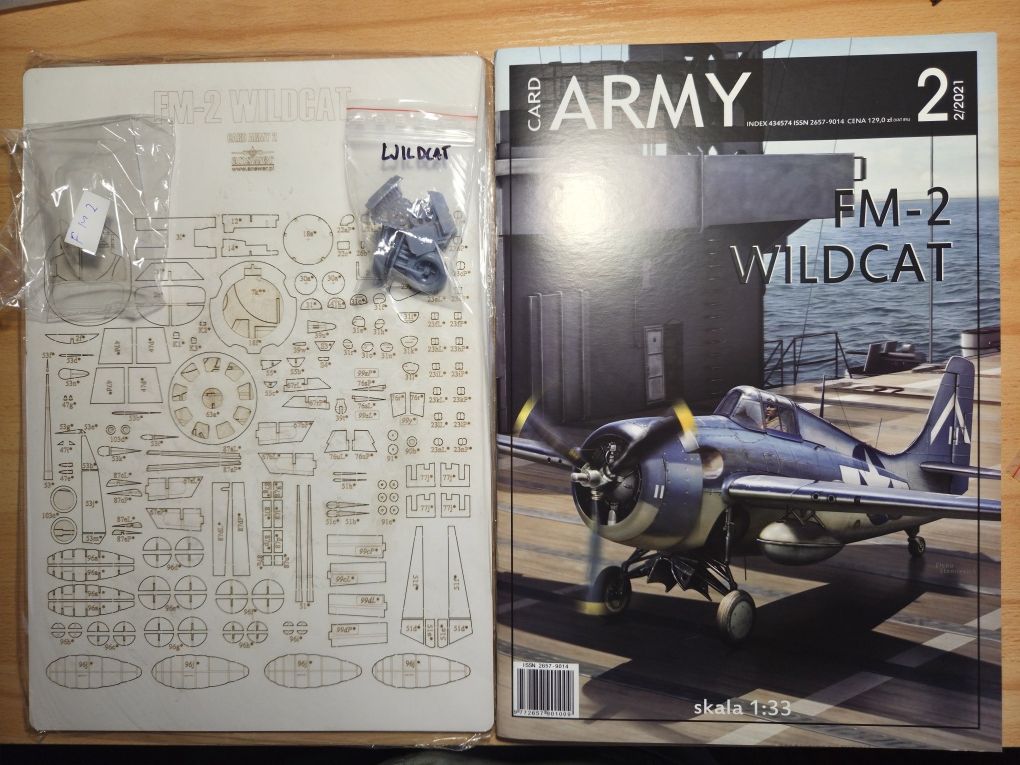 Model kartonowy Card Army FM-2 Wildcat wręgi  koła  kabina